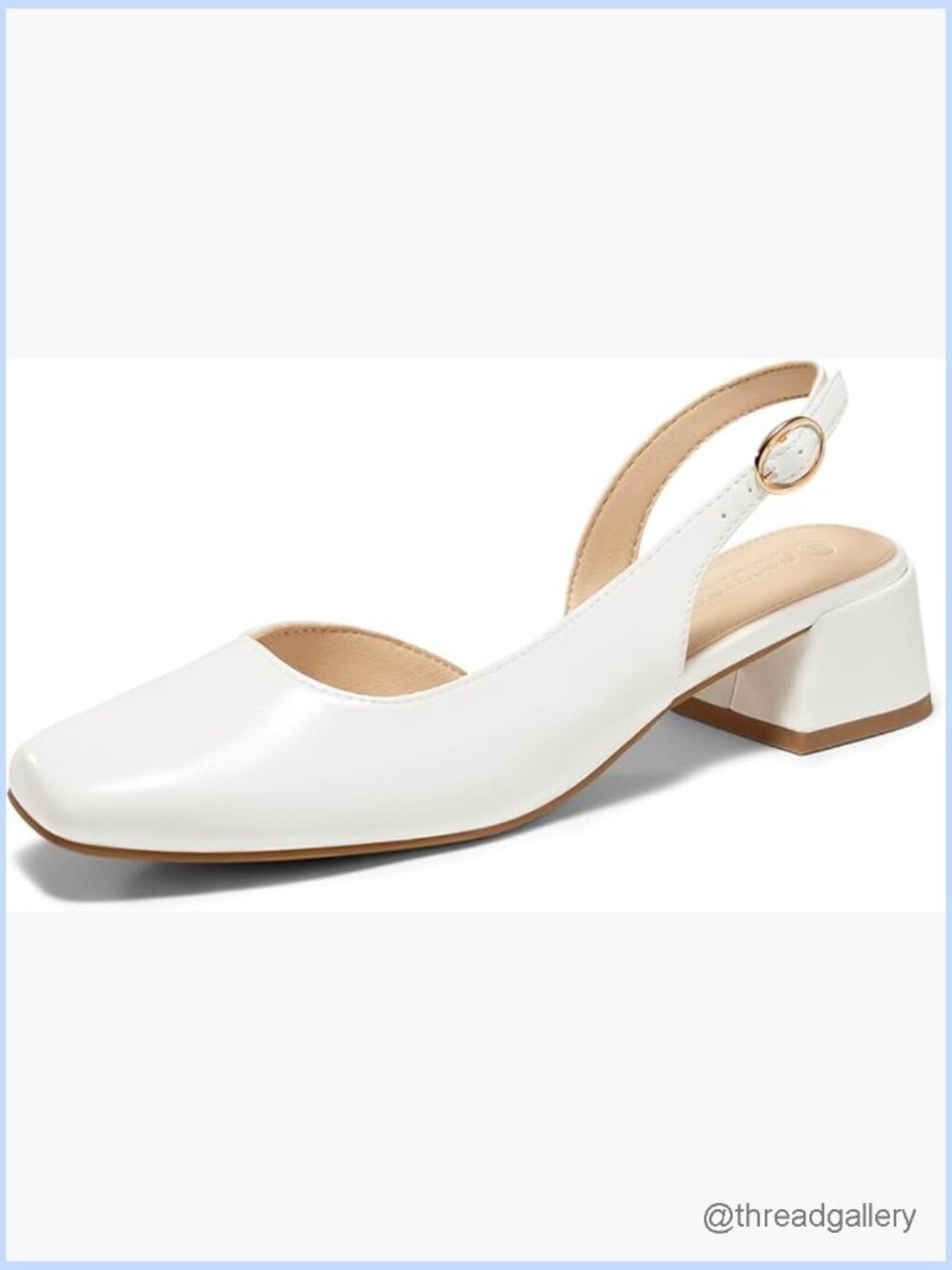 Chunky Low Heel D'Orsay Slingback Pumps Square Toe Work Dress Shoes